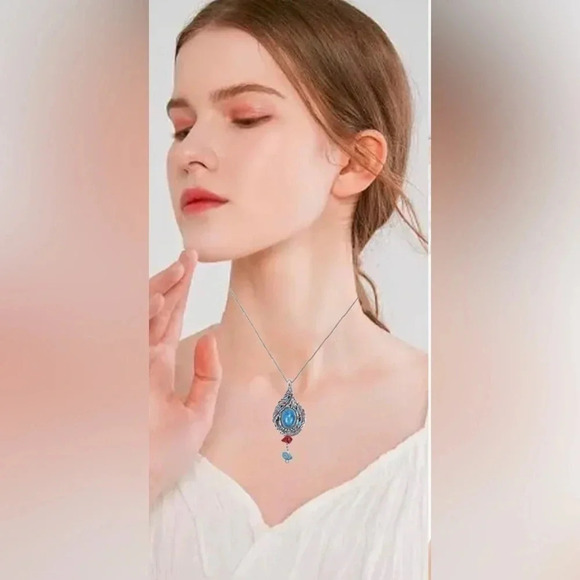 1 LEFT! Bohemian Turquoise Pendant Necklace - Picture 7 of 7